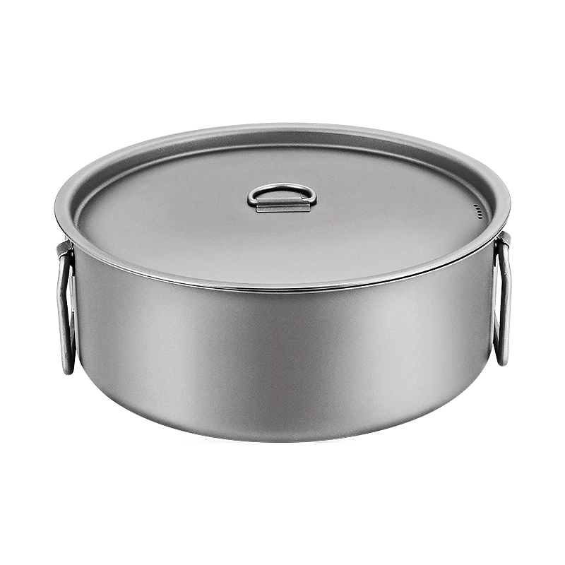 Family Outdoor Camping Durable Portable Pure Titanium Soup Pot Pan