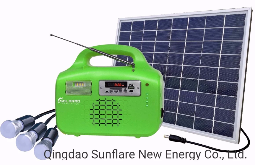 10W FM Radio Solar Panel Light System with MP3