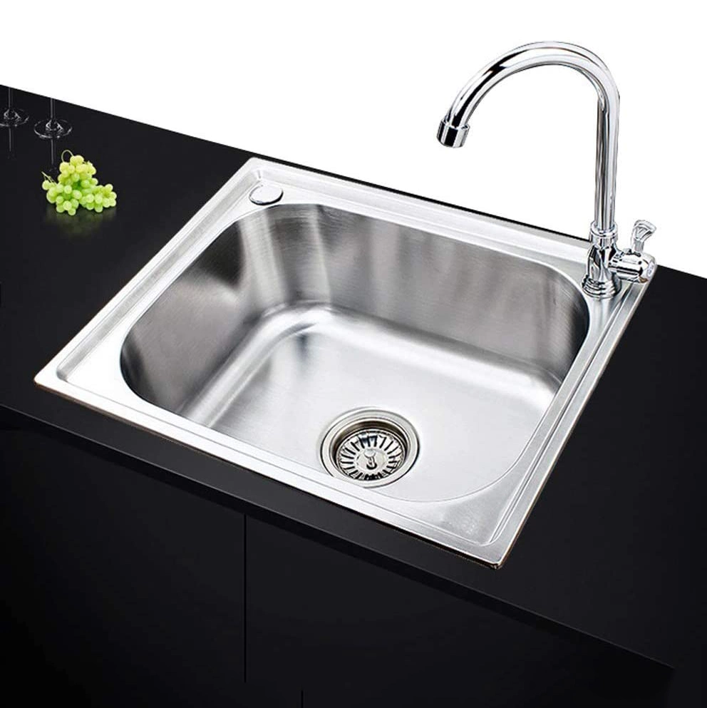 Factory Wholesale Commercial Bar Above Counter Kitchen Sink Stainless Steel Finished Brushed Single Bowl Sink