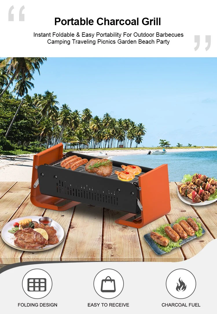 Hot Sale Best Portable Camping Indoor Outdoor Family Tabletop Mini Foldable Fashion BBQ Grill Charcoal Stove