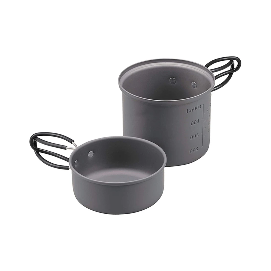 Camping Cooker Set Aluminum Hard Anodized Solo Cooker Set with Storage Bag Outdoor Wyz16053