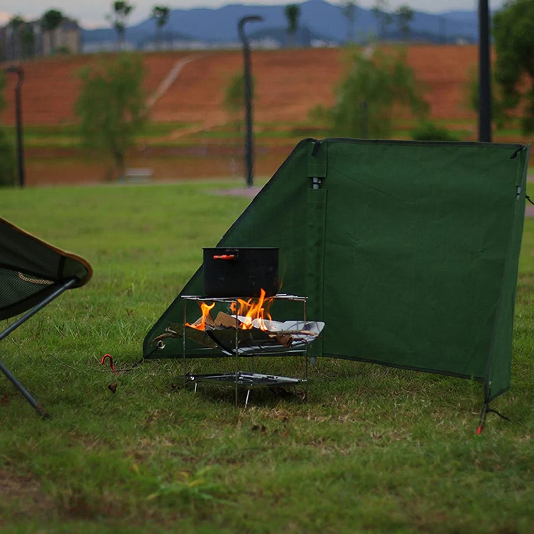Outdoor Thickened Canvas Fabric Fence Camping Stove Wind Breaker Outdoor Cooking Wind Shield for Camping Windscreen