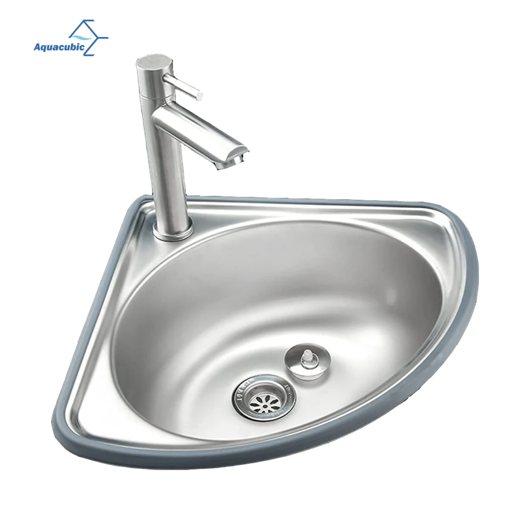 Aquacubic Factory Price Deep Drawn Press Undermount 201 Stainless Steel Single Bowl Sector Kitchen Sink