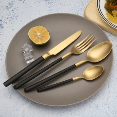 Luxury Titanium Flatware Set Stainless Steel Cutlery Wedding Table Decoration
